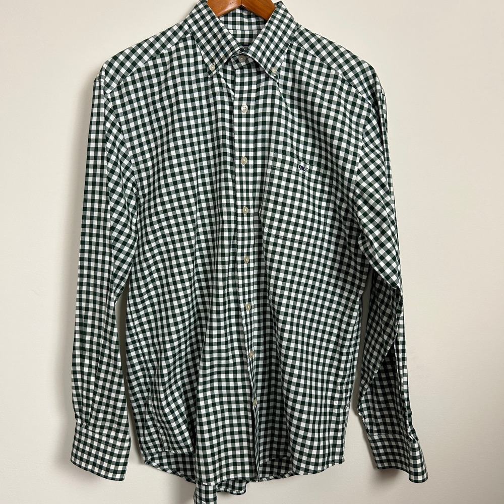 Vineyard Vines Tucker Shirt Mens M Green White Gingham Button Down
